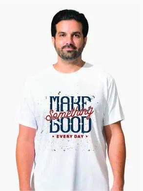 Make something good | crew neck t-Shirt | white